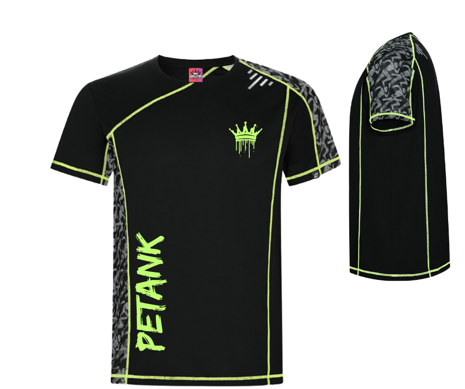 CAMISETA TECNICA FLUOR NEGRA