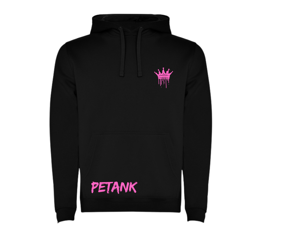 SUDADERA NEGRA ,FUCSIA