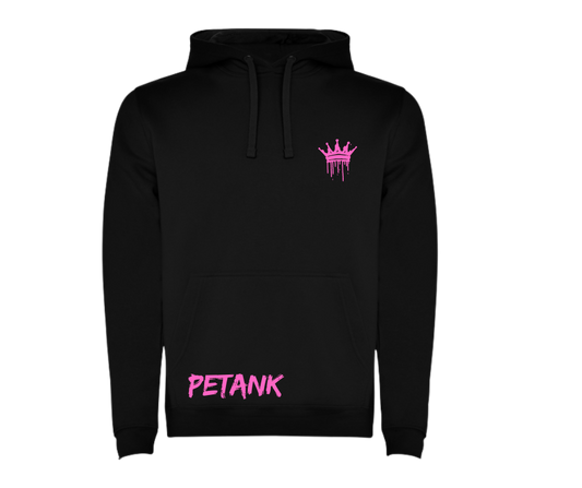SUDADERA NEGRA ,FUCSIA