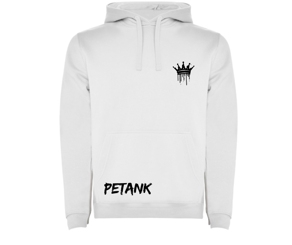 SUDADERA BLANCA , NEGRO