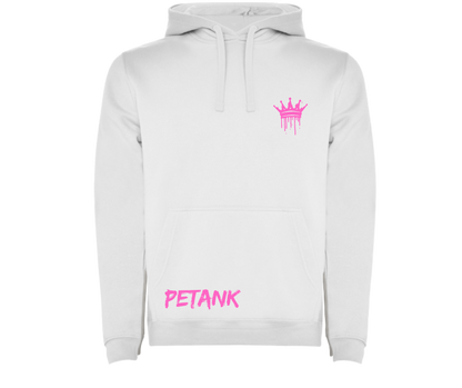 SUDADERA BLANCA , FUCSIA