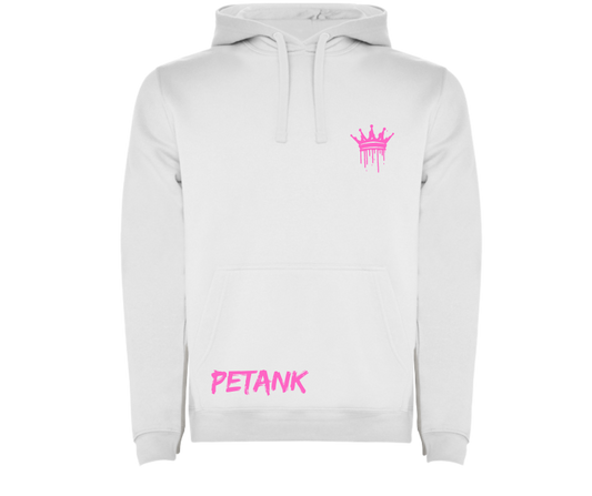 SUDADERA BLANCA , FUCSIA